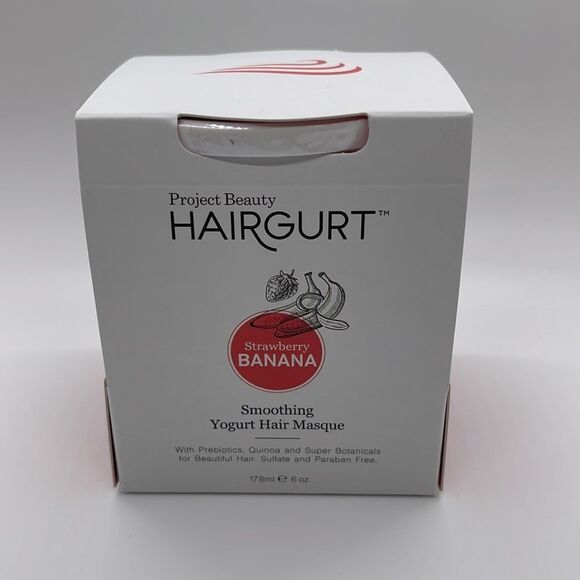 NWT Project Beauty Hairgurt Strawberry-Banana Smoothing Yogurt Hair Mask - Picture 4 of 7